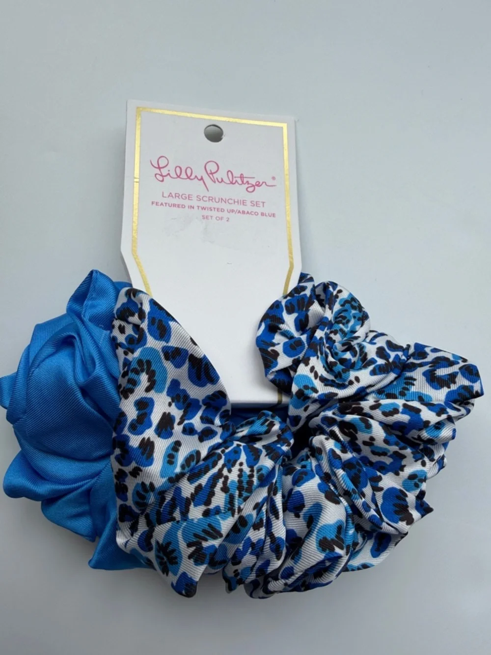Lilly Pulitzer Large Blue Scrunchie Set, 2